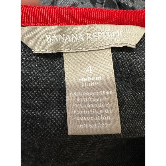 Banana Republic gray black leopard print long sleeves sheath dress size 4 - Picture 3 of 13